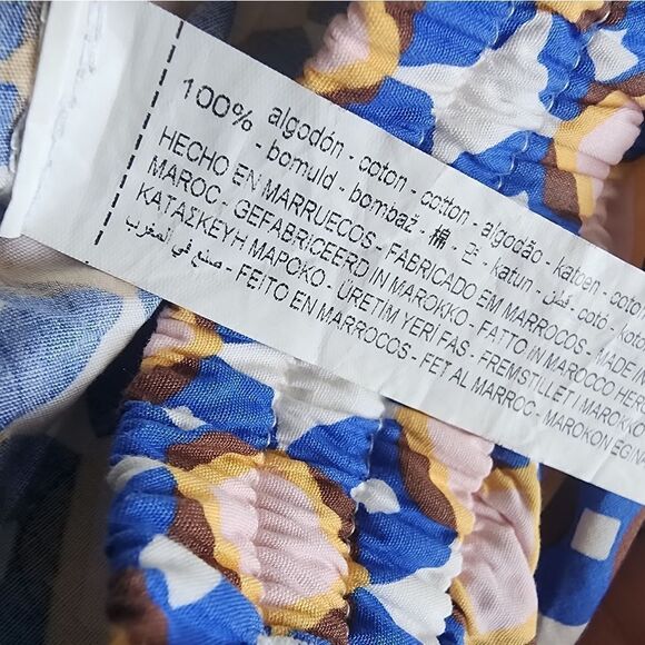 Zara floral maxi skirt cotton tiered geometric print bohemian - Picture 14 of 15